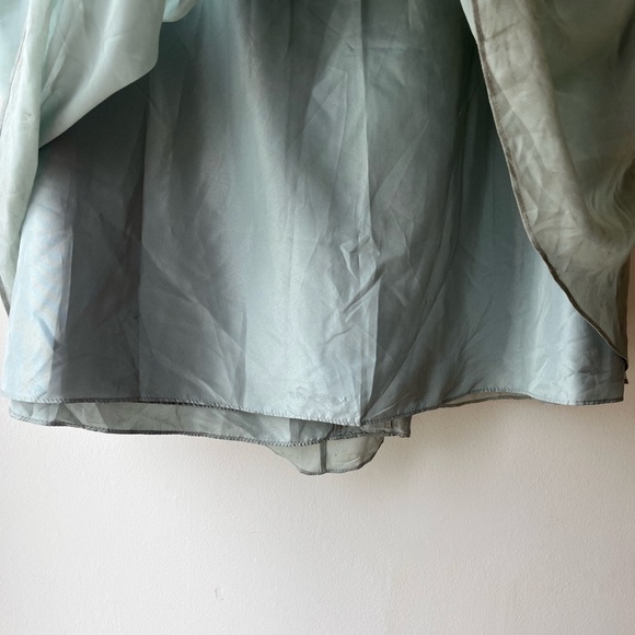 Azazie sz 4 dusty sage pleated chiffon bridesmaids gown formal dress FLAWED HEM - Picture 13 of 15